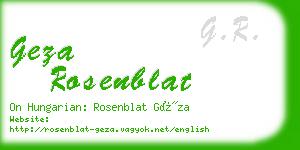 geza rosenblat business card